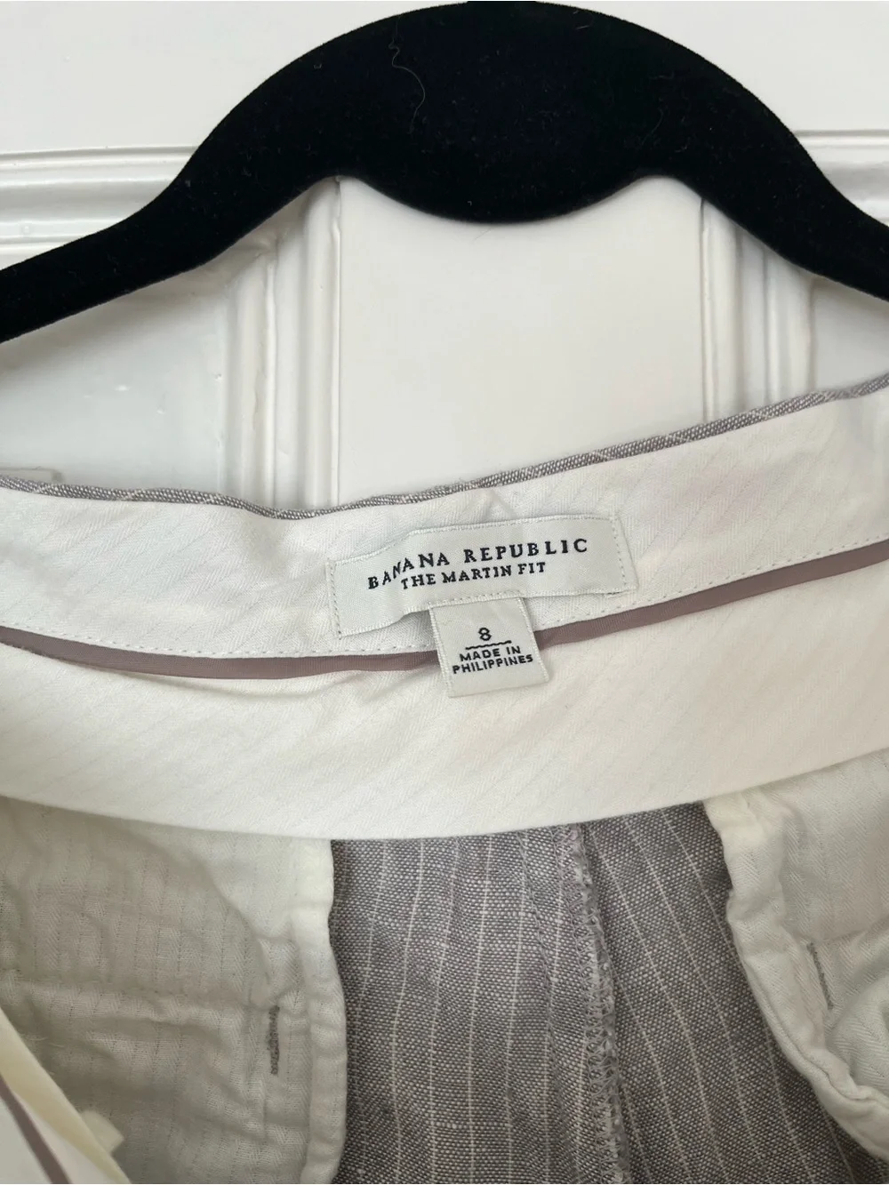 Banana Republic Grey Linen Martin Fit Wide Pants Trousers
